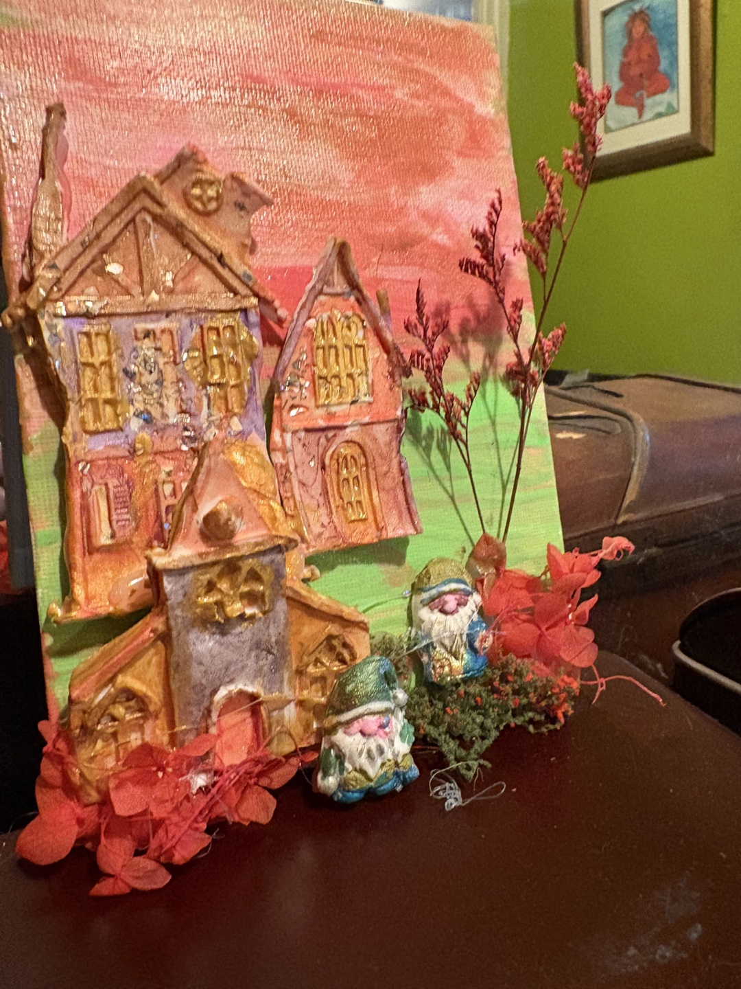 Handmade Gnome Village Artwork