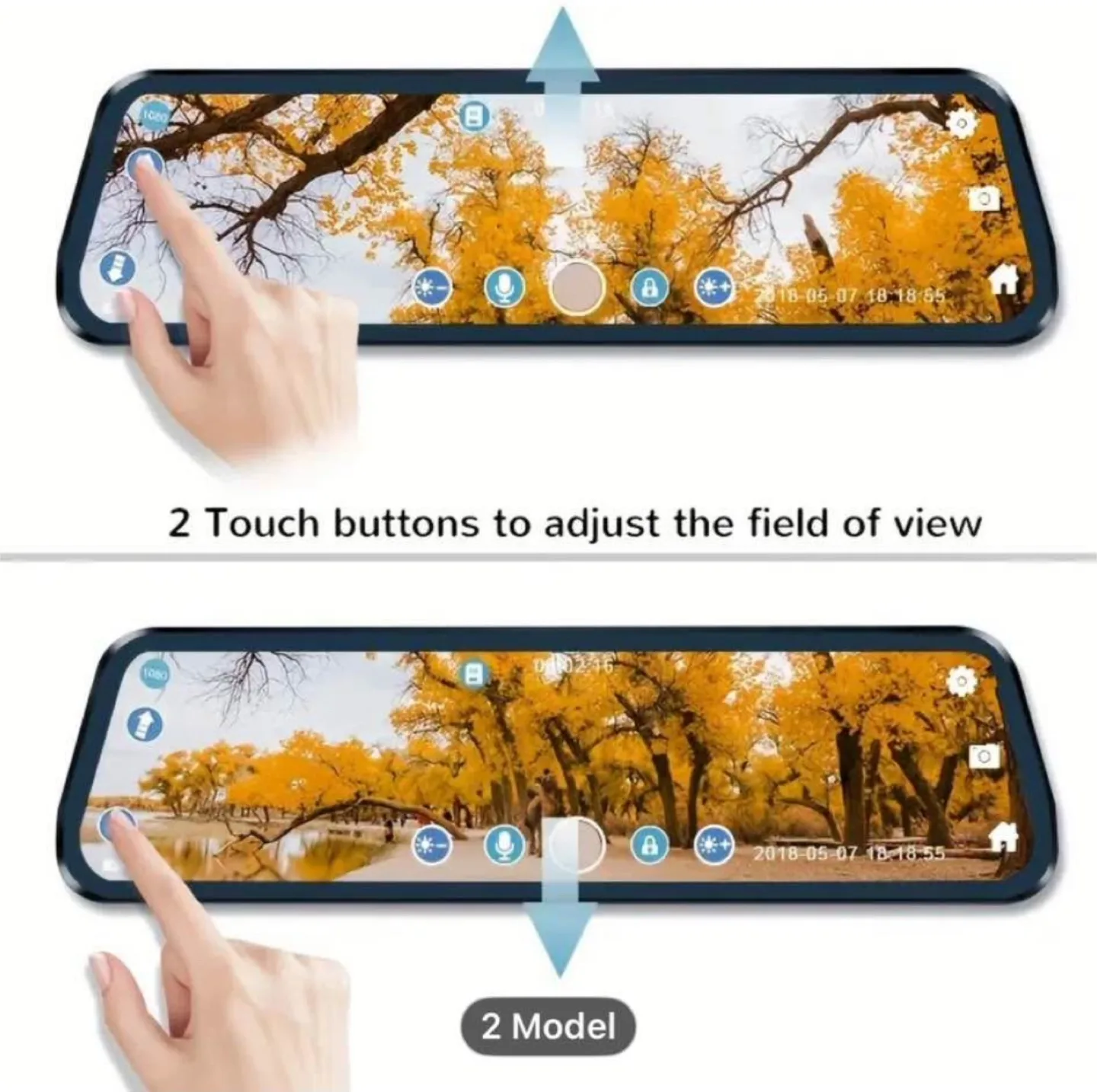 1080P Front and 720P Rear Camera Mirror DVR image indicator(4)