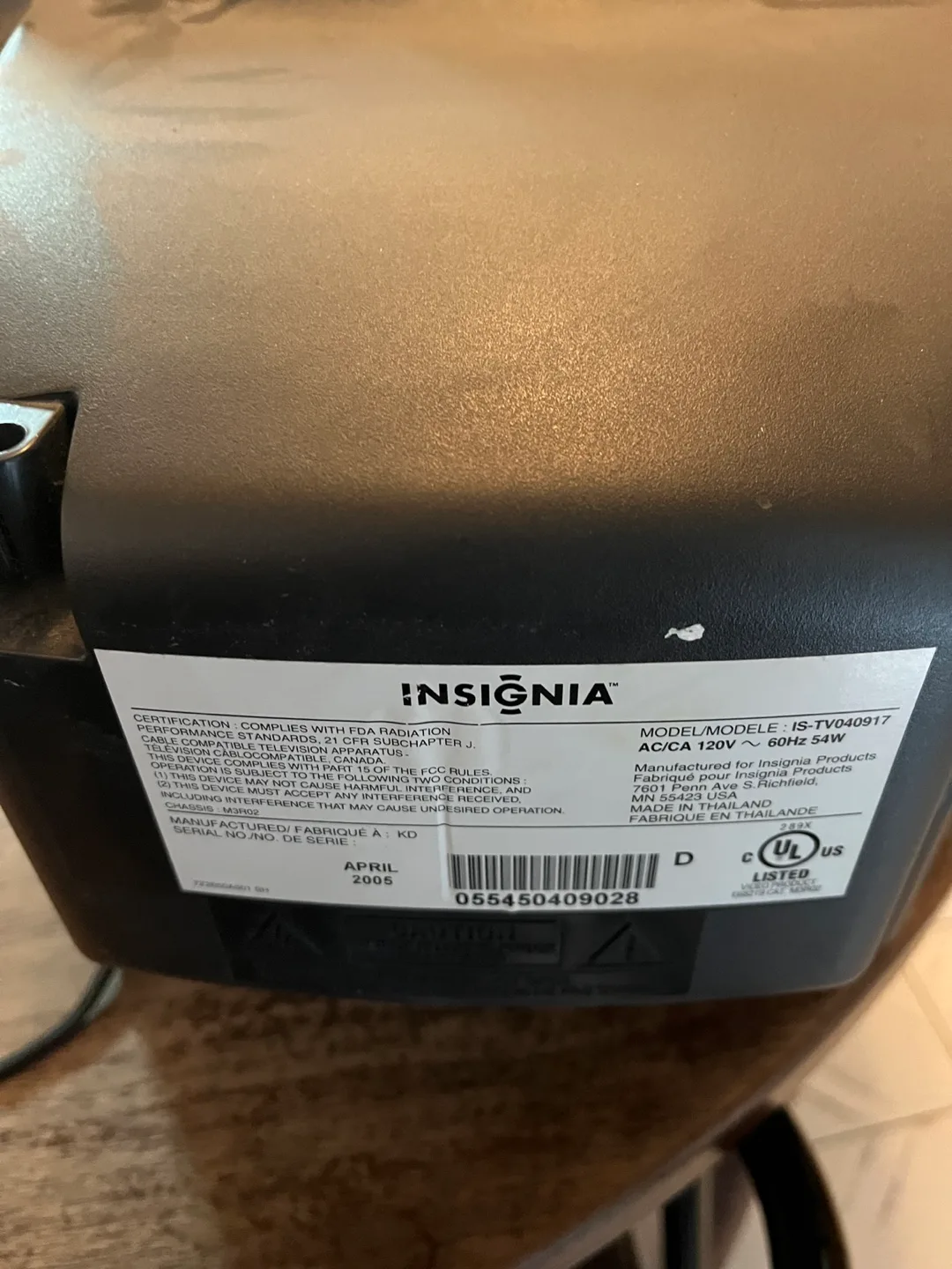 Insignia IS-TV040917 Television image indicator(2)