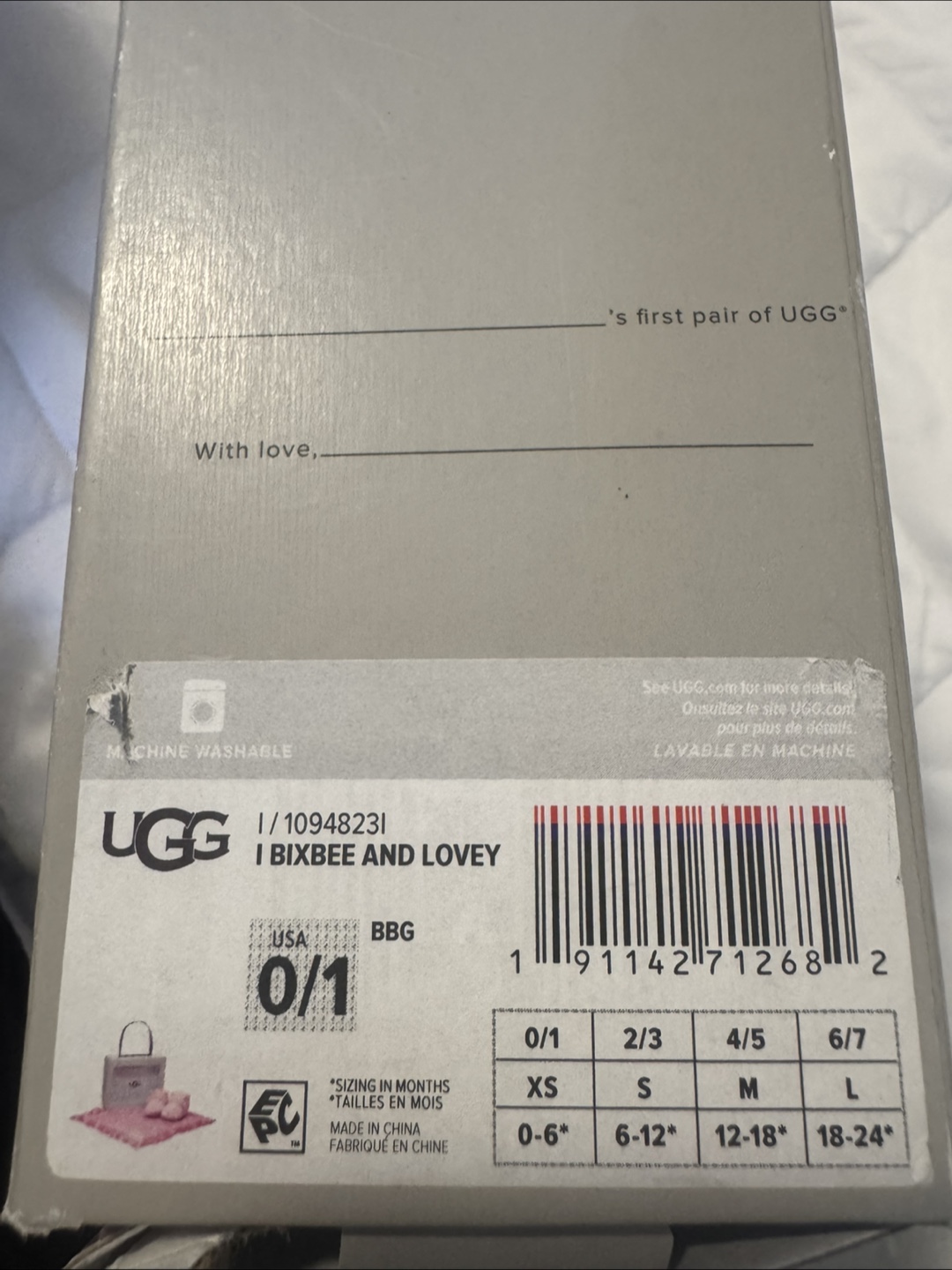 UGG Bixbee and Lovey Set - Size 0/1 - New with Box - photo 3