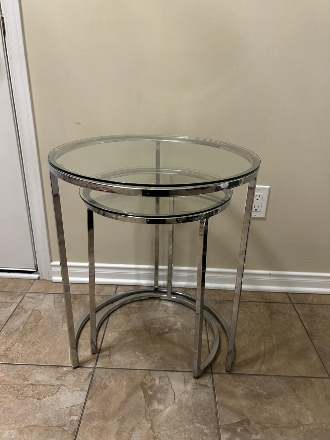 Nesting End Tables - Glass & Chrome