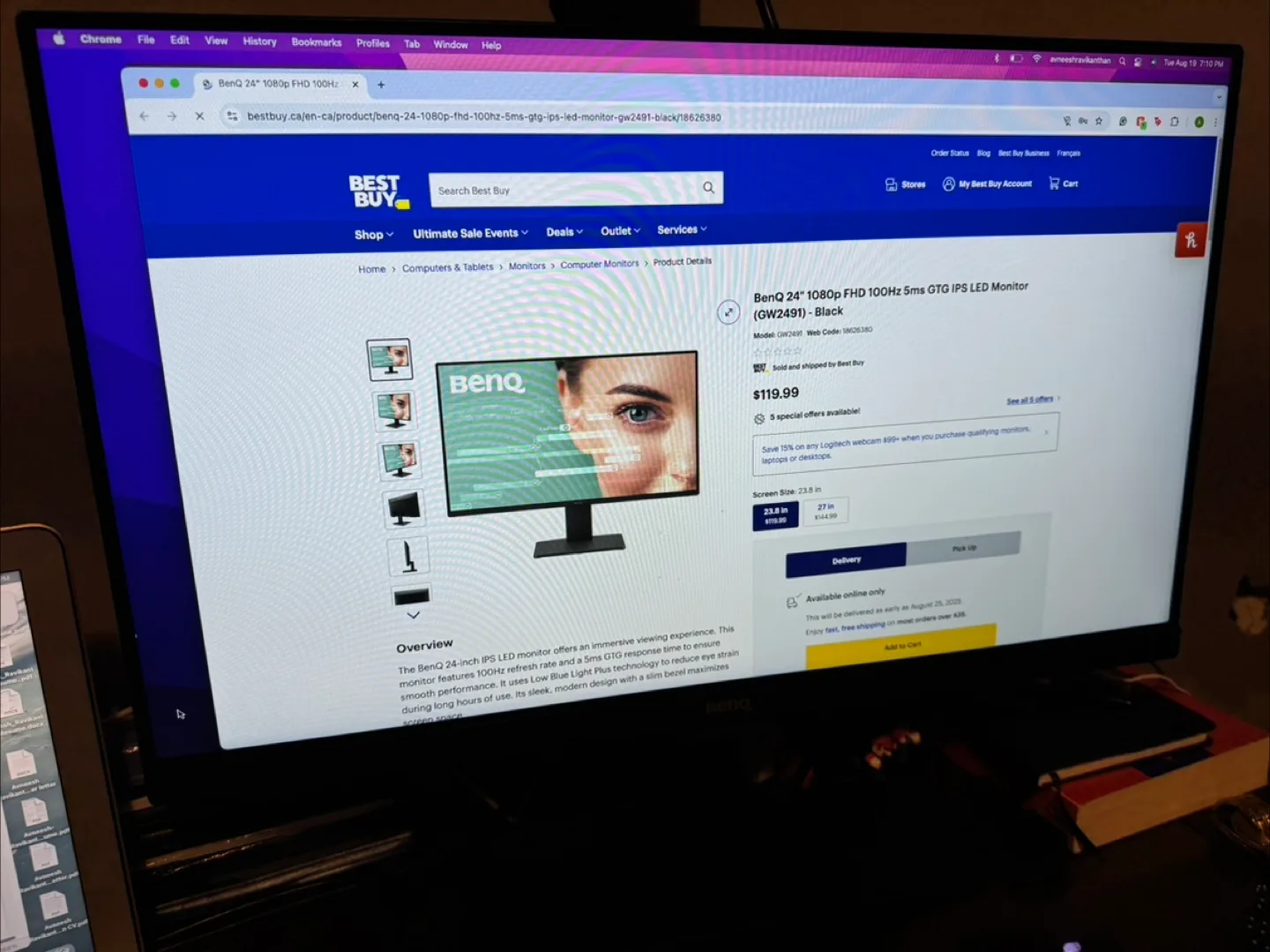 BenQ 24" 1080p FHD IPS Monitor thumbnail