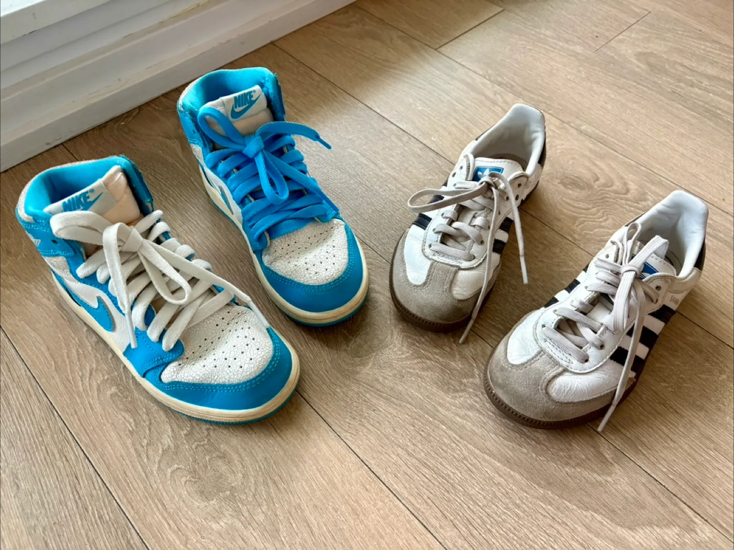 Nike High Tops & Adidas Samba kids Bundle size 12 &12.5 US thumbnail