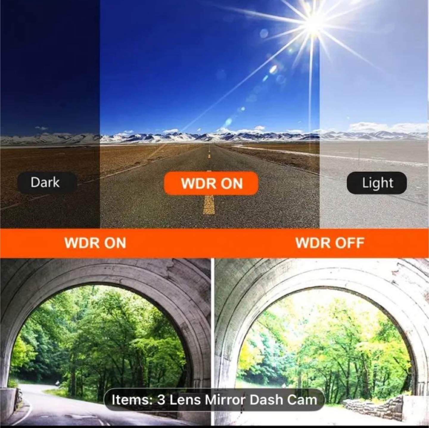 3-Channel 11" Touch Screen Mirror Dash Cam for Cars & Trucks - photo 2