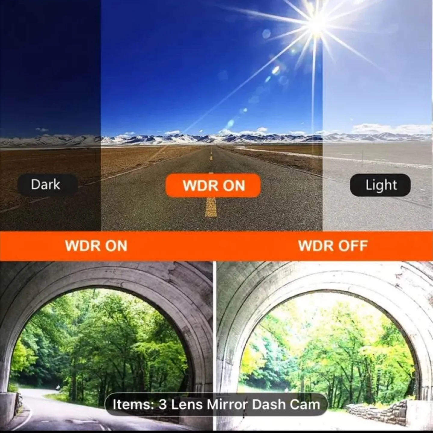 3-Channel 11" Touch Screen Mirror Dash Cam for Cars & Trucks image indicator(2)