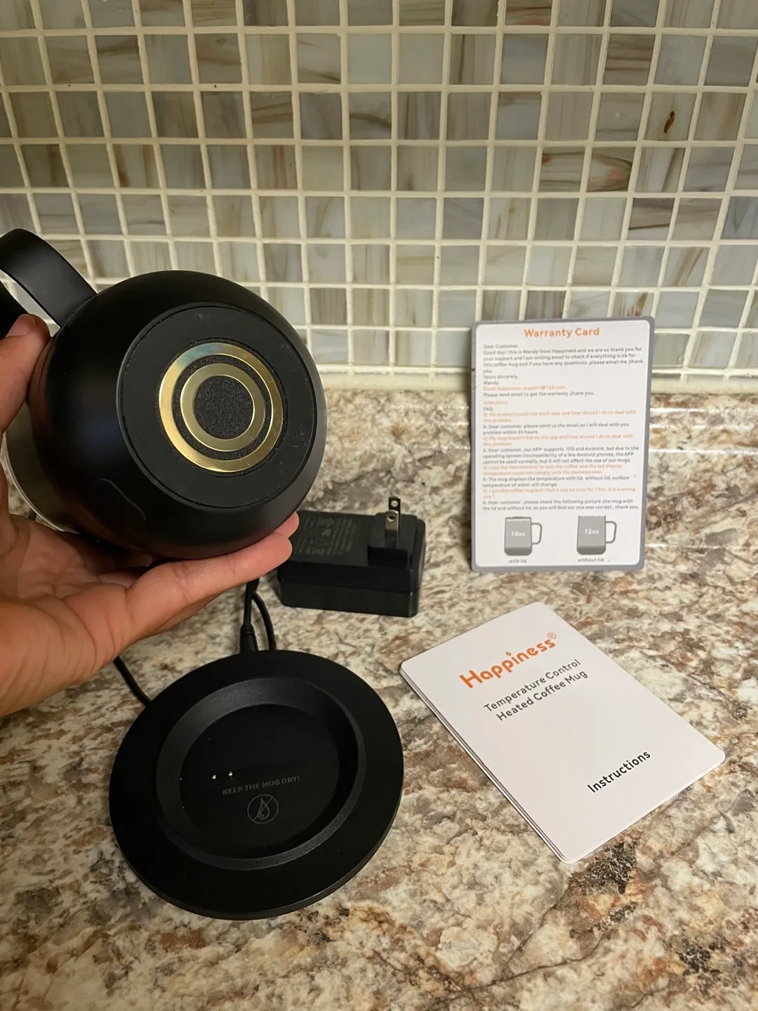 Happiness Temperature Control Heated Coffee Mug image indicator(3)