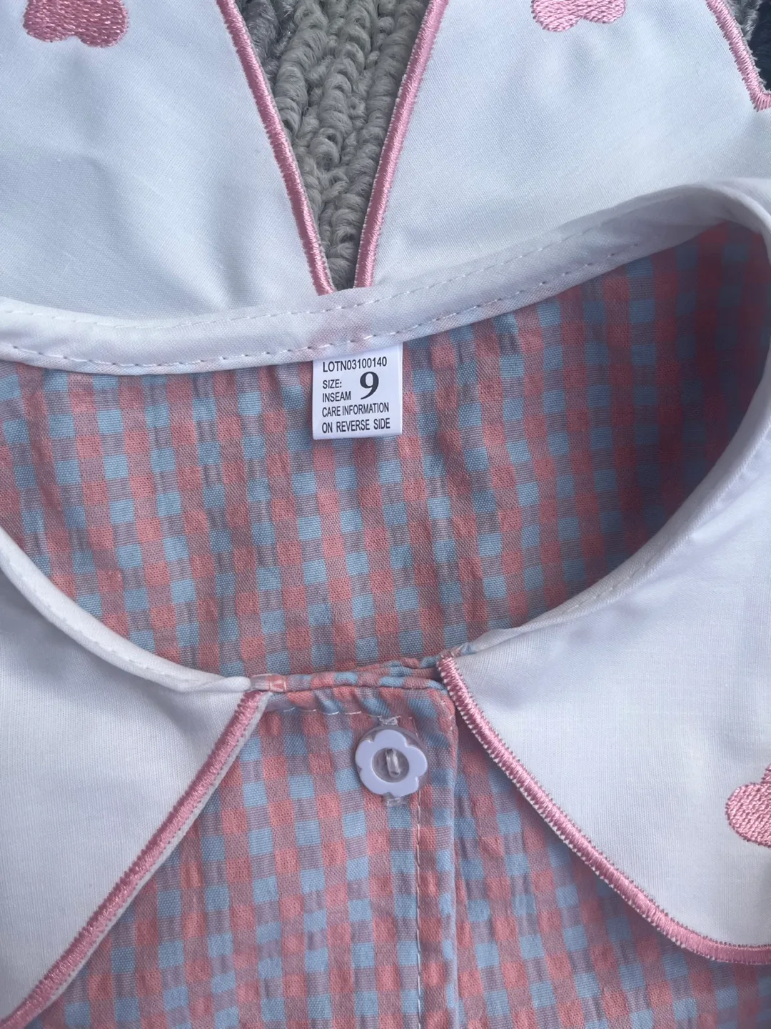 Girl's Pink Gingham Dress, Size 9 image indicator(2)