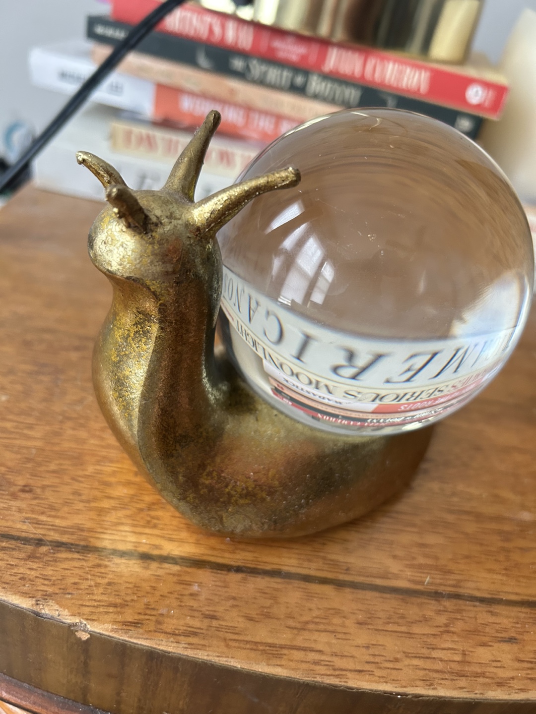Snail Figurine with Glass Ball