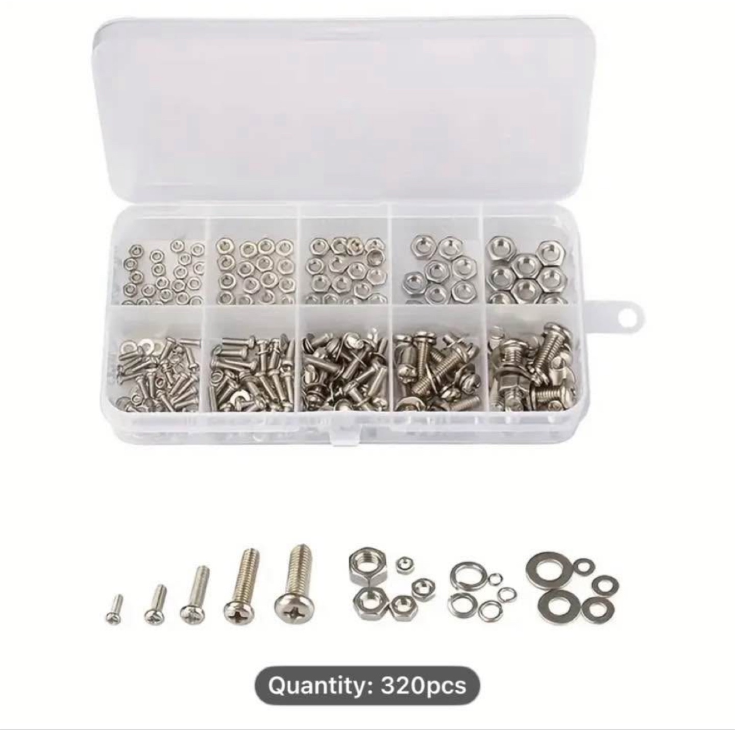 Set of 320pcs stainless steel hex nuts and bolt sets - photo 4