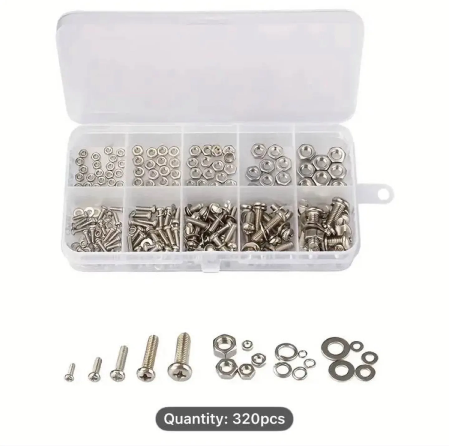 Set of 320pcs stainless steel hex nuts and bolt sets image indicator(4)