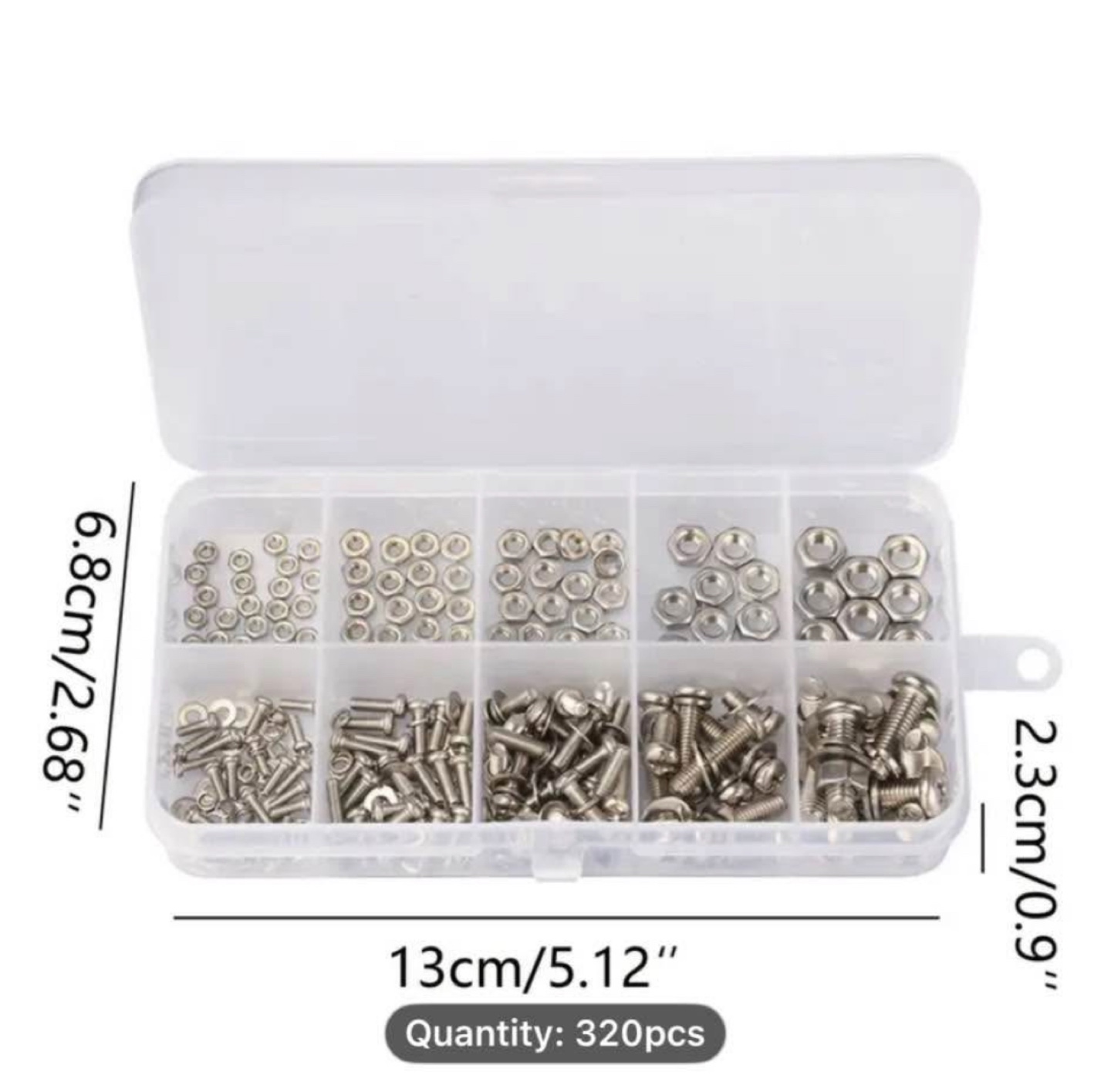 Set of 320pcs stainless steel hex nuts and bolt sets - photo 2