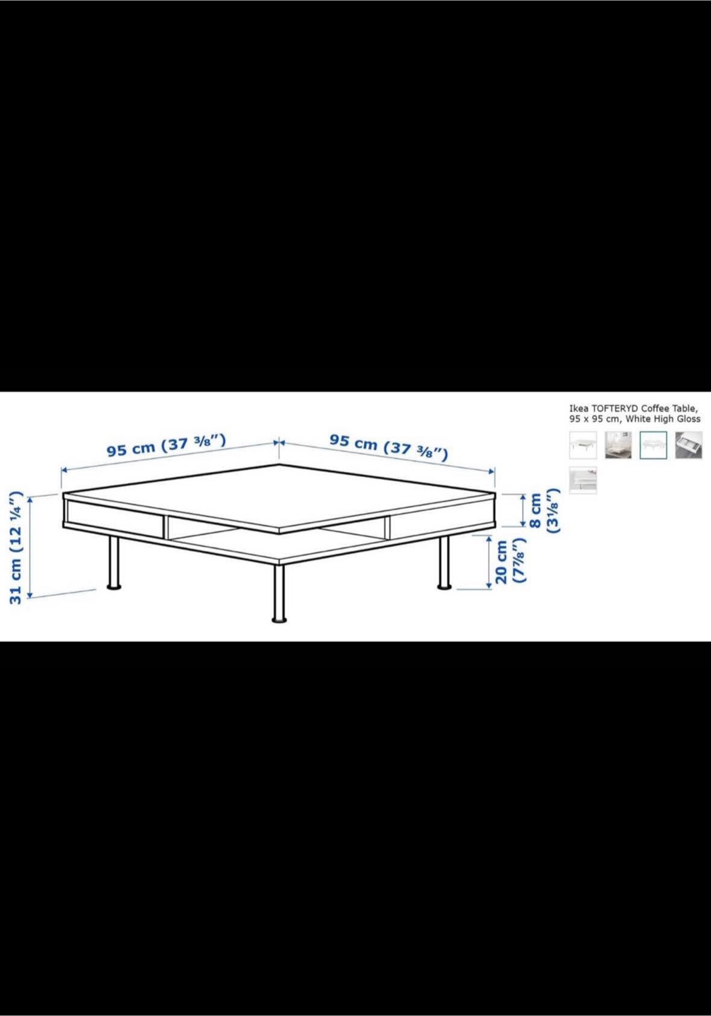 Ikea TOFTERYD White Coffee Table - photo 2
