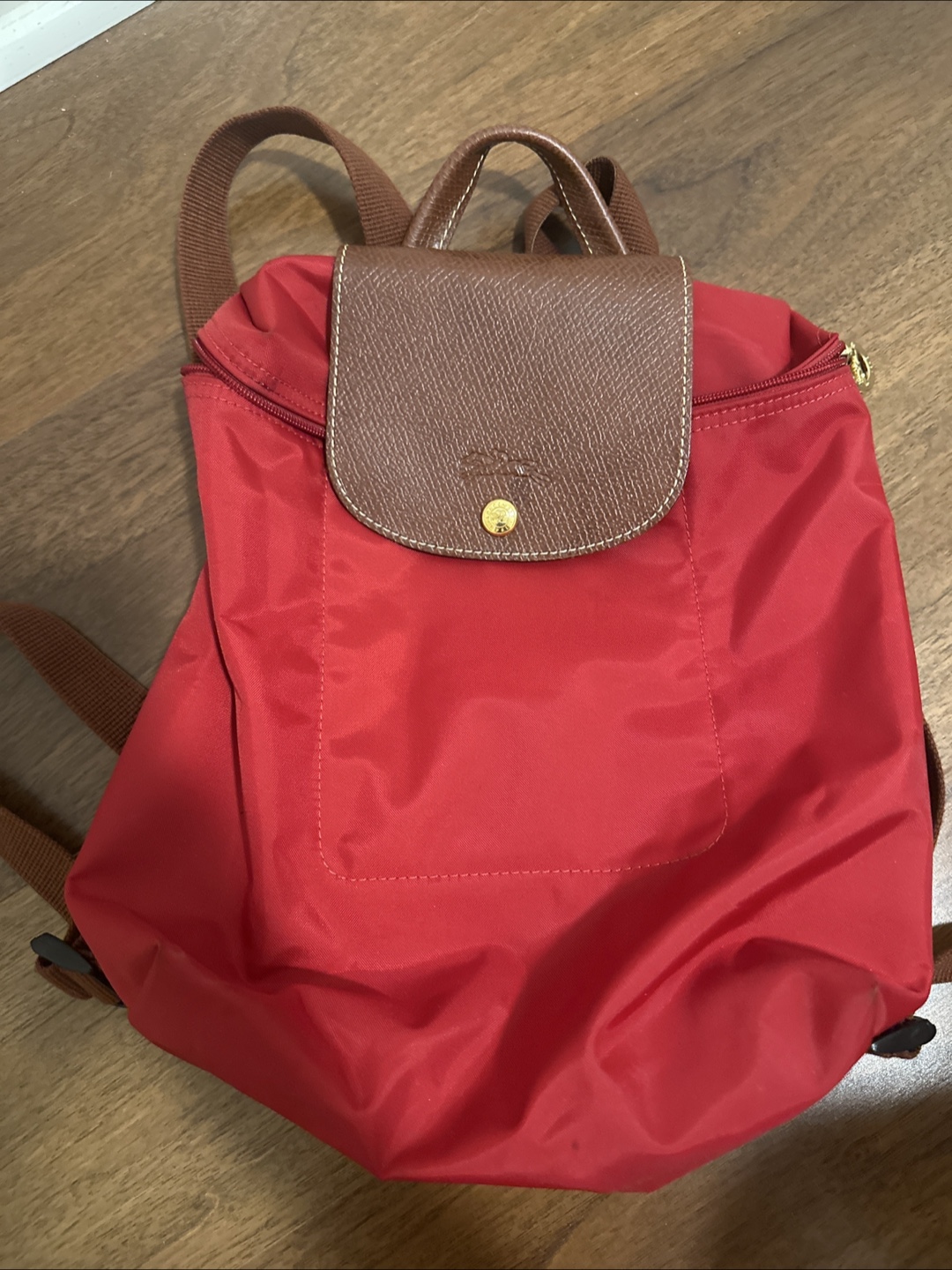 Longchamp Le Pliage Red Backpack