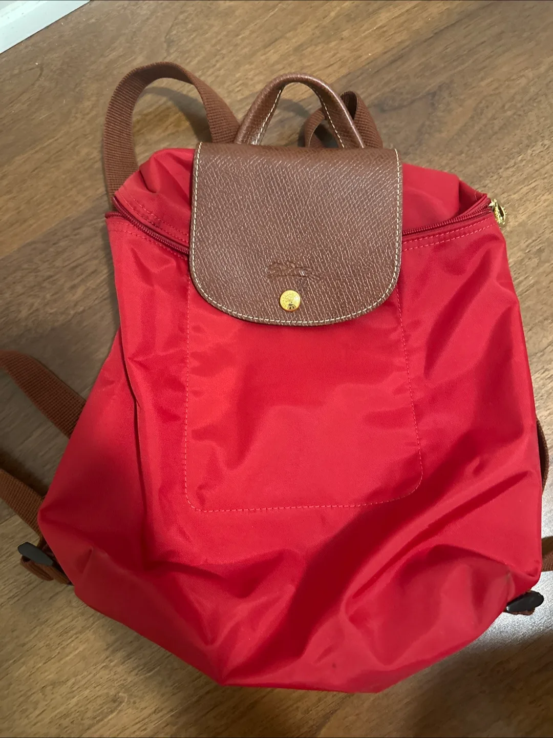Longchamp Le Pliage Red Backpack