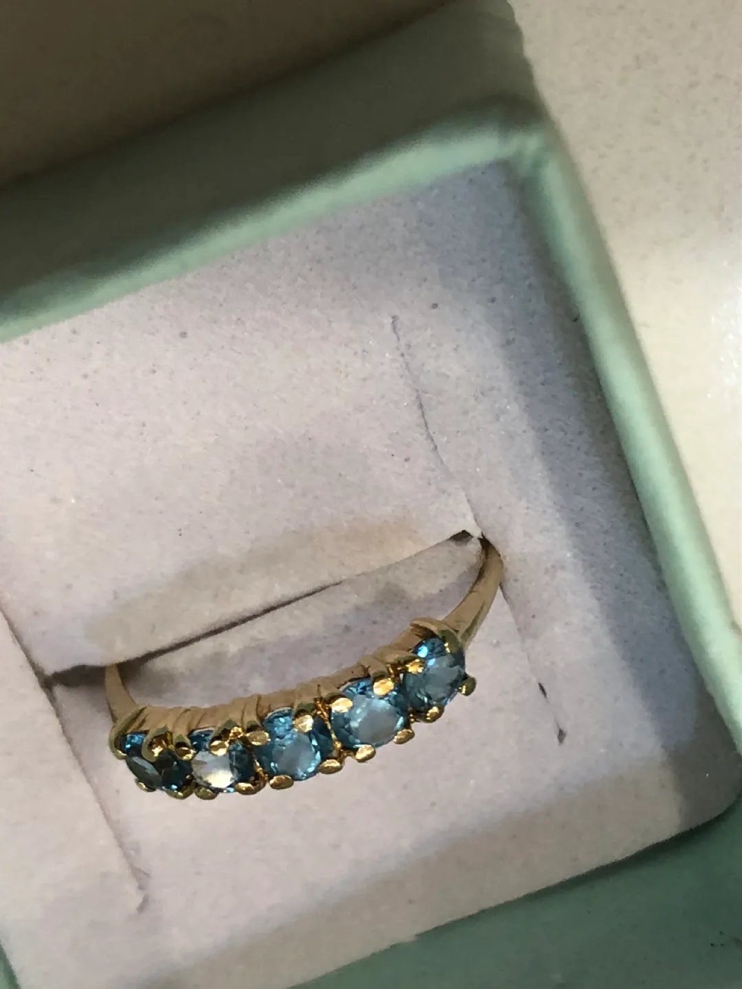 10k yellow Gold Ring with Blue topaz Stones image indicator(2)