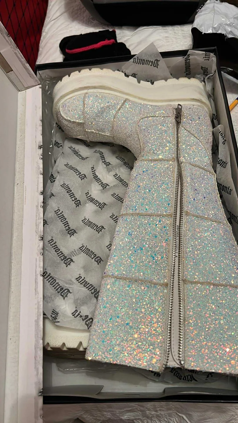 Demonia Glitter Platform Boots - Women's Size 6 image indicator(2)