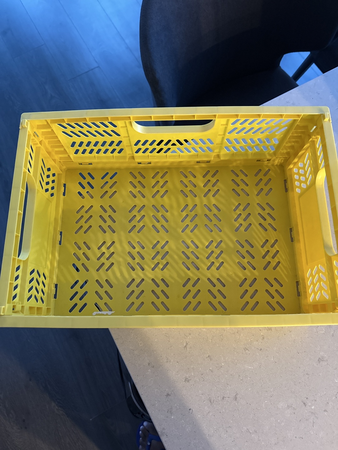 Yellow Folding Storage Crate - photo 2