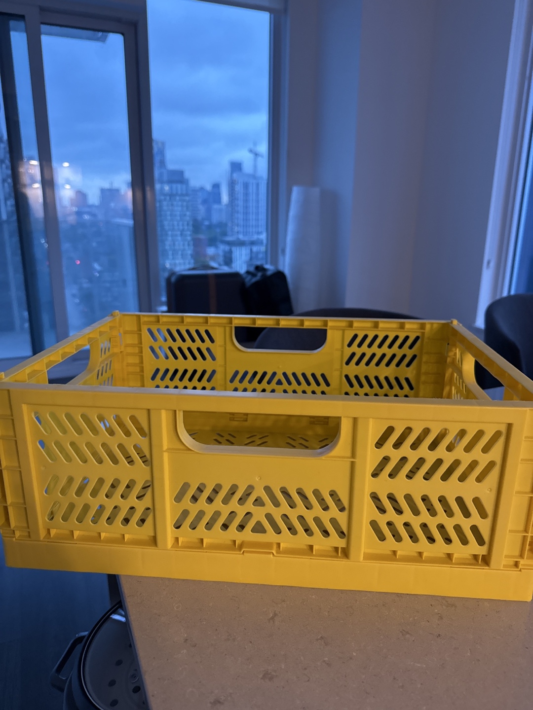 Yellow Folding Storage Crate