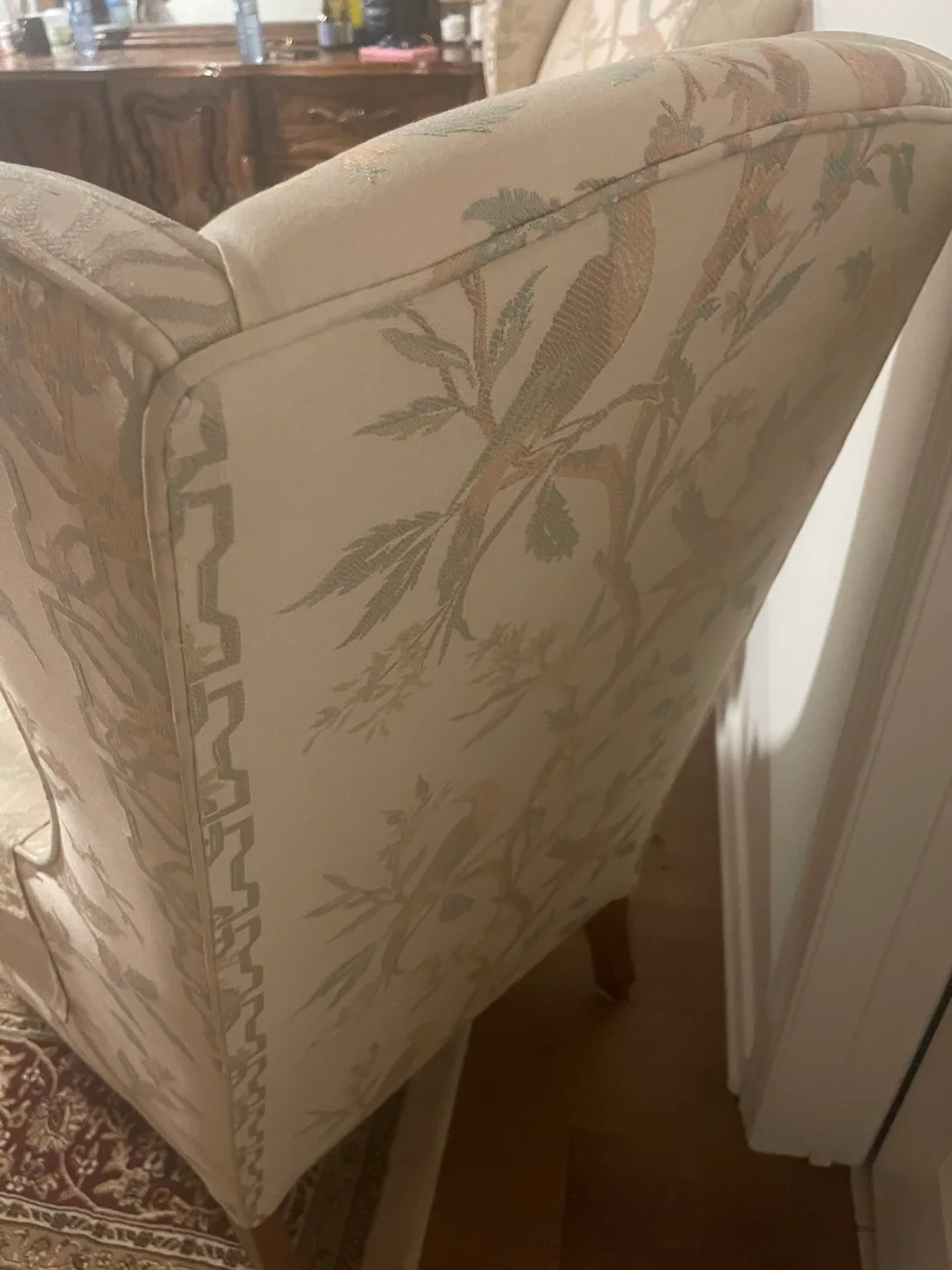 Pair of Wingback Armchairs and a table image indicator(6)