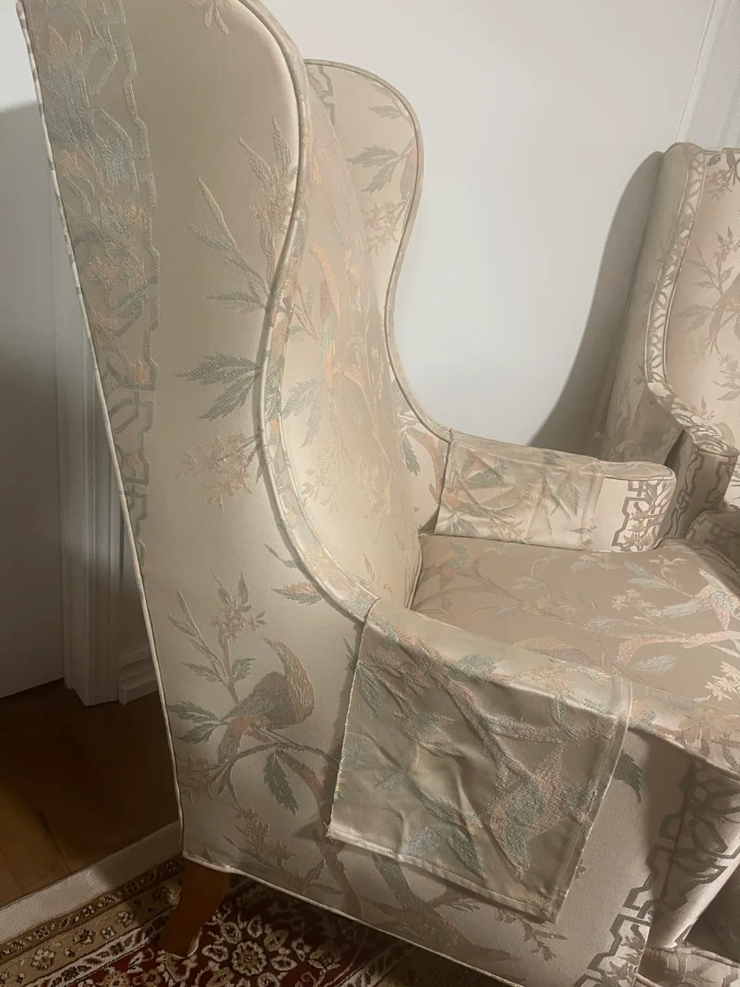 Pair of Wingback Armchairs and a table image indicator(7)