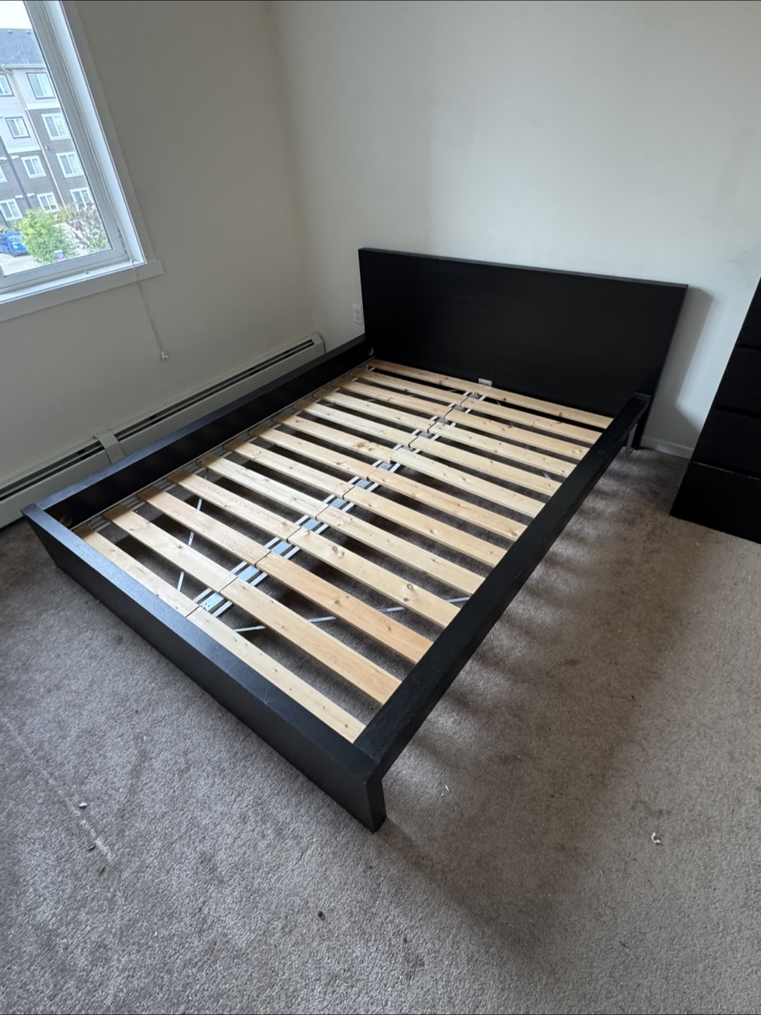 IKEA Malm Black Queen Bed Frame w/ slats