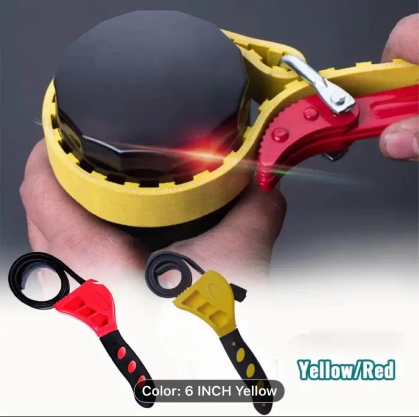 1pc Adjustable Belt Wrench - Heavy-Duty Rubber image indicator(4)