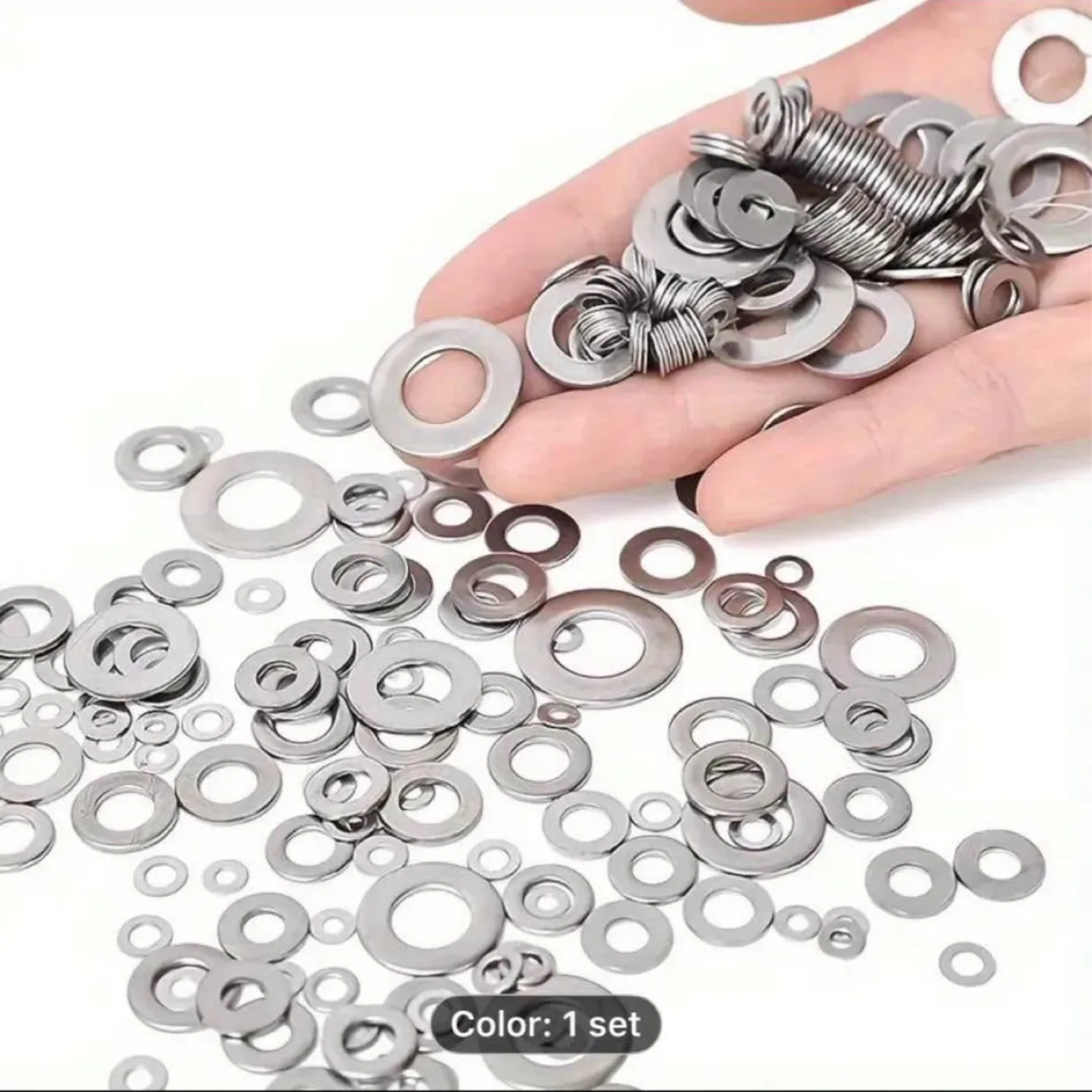 180pcs 304 Stainless Steel Washer Set image indicator(2)