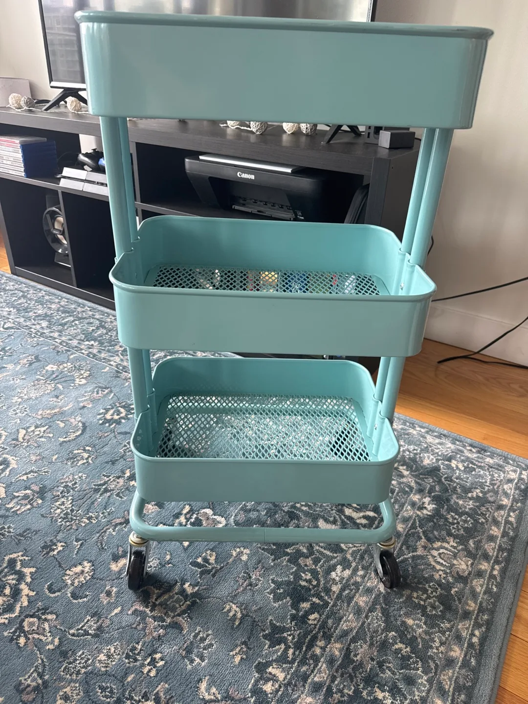 IKEA Raskog Cart - Turquoise - Like New! image indicator(2)
