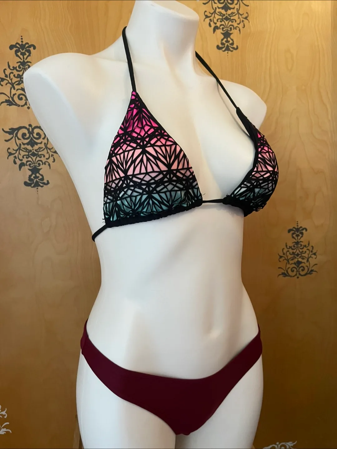 Vintage Y2K Colorful Geometric Bikini Set XS/S image indicator(2)