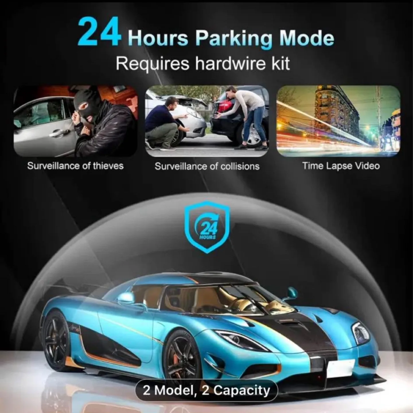 1&2 Channel 10 Inch Mirror Dash Cam for Trucks & Cars image indicator(5)