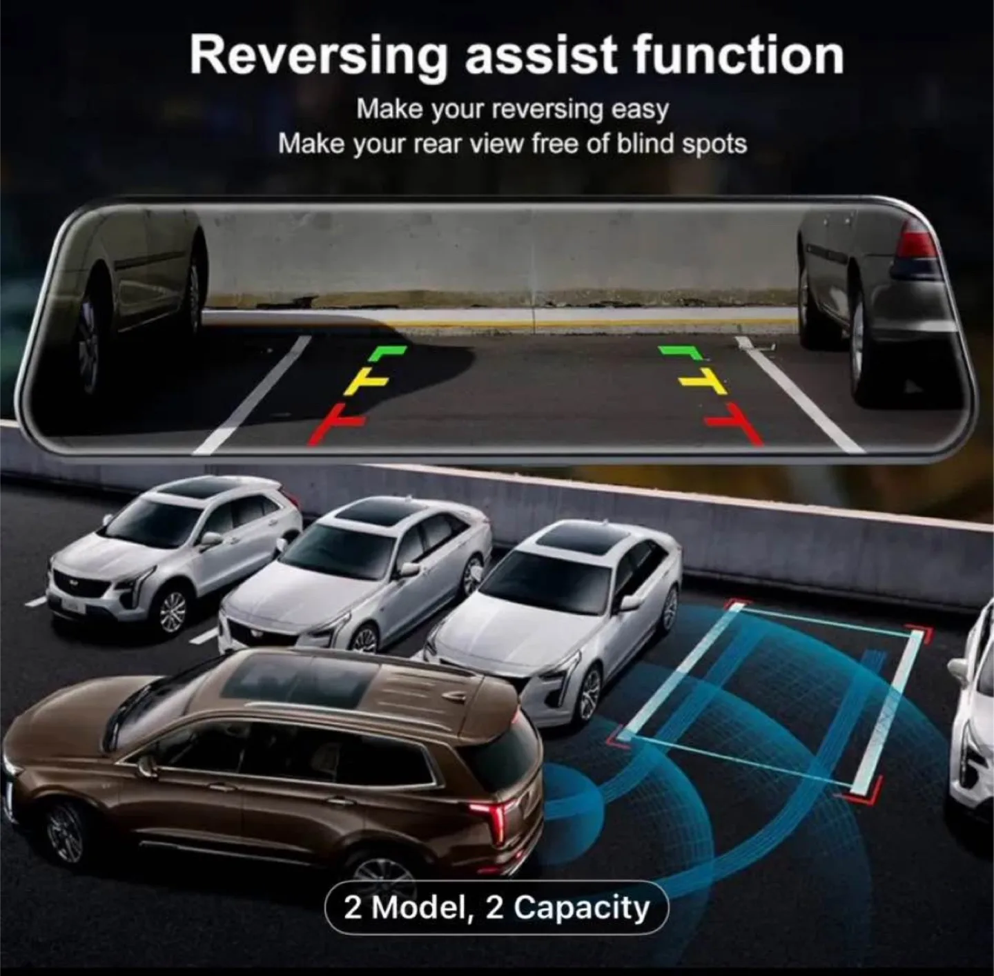 1&2 Channel 10 Inch Mirror Dash Cam for Trucks & Cars image indicator(3)