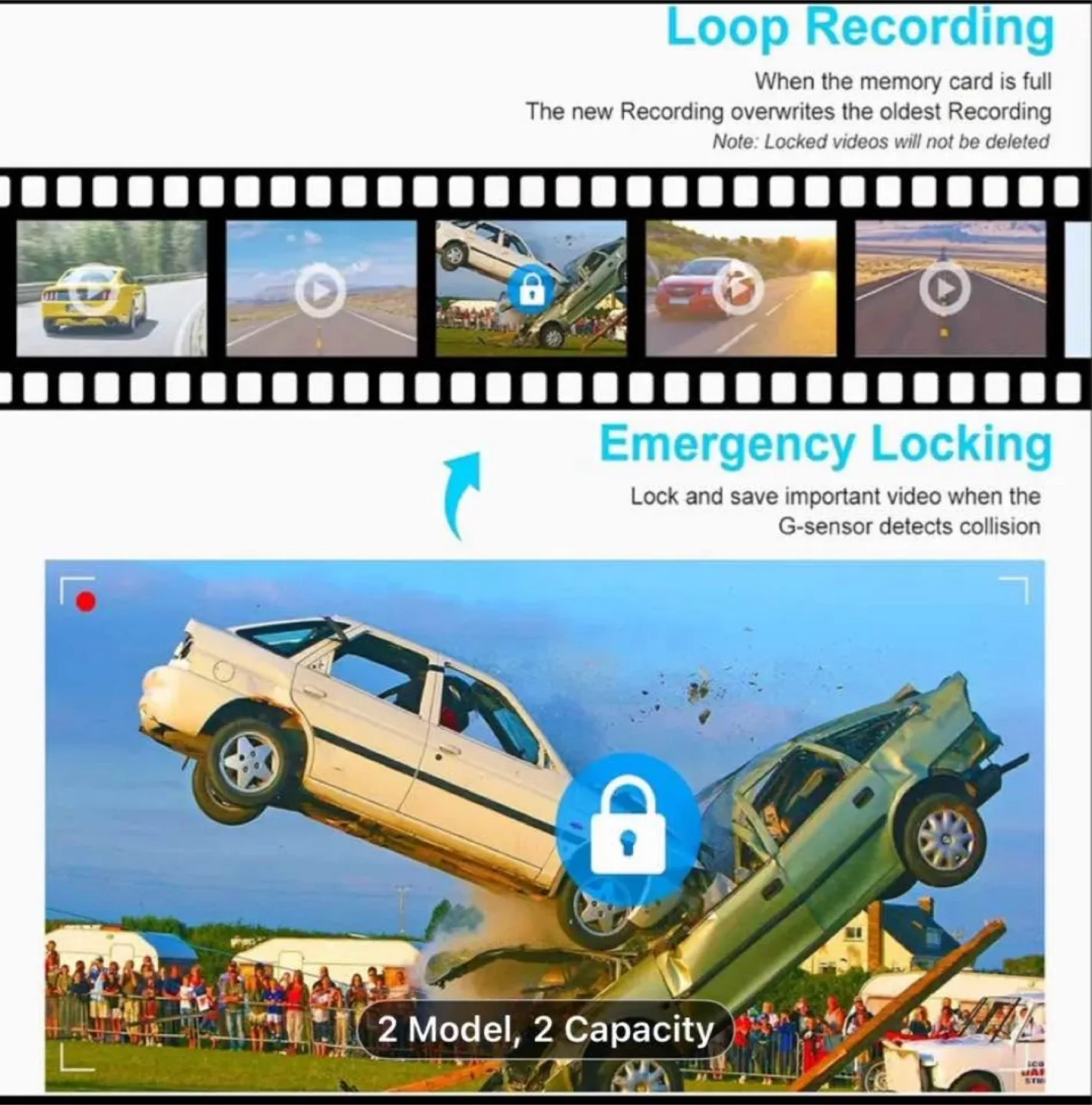 1&2 Channel 10 Inch Mirror Dash Cam for Trucks & Cars image indicator(8)