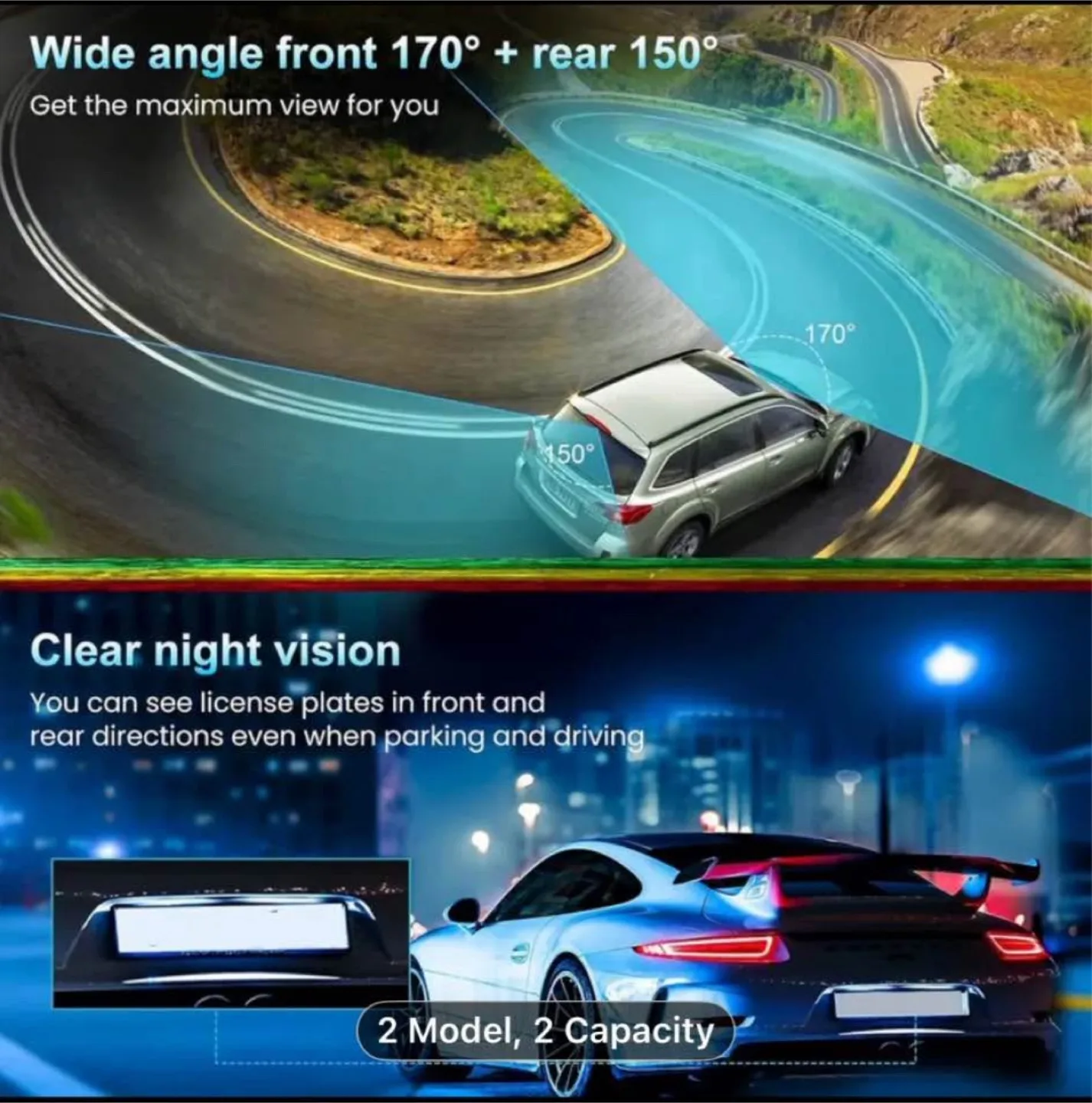 1&2 Channel 10 Inch Mirror Dash Cam for Trucks & Cars image indicator(9)