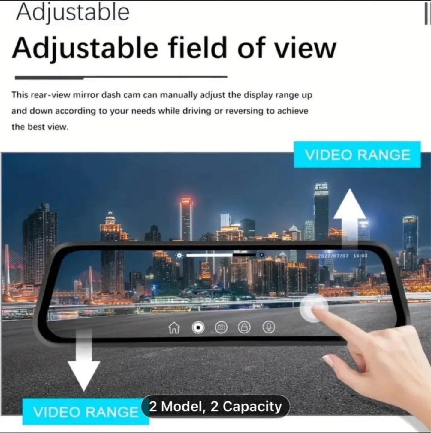 1&2 Channel 10 Inch Mirror Dash Cam for Trucks & Cars image indicator(10)