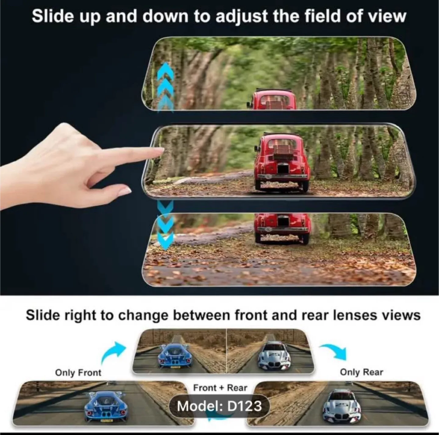 Dash Mirror with Rearview Mirror, rear camera thumbnail