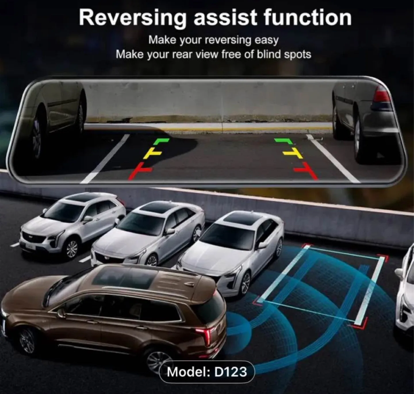 Dash Mirror with Rearview Mirror, rear camera image indicator(6)