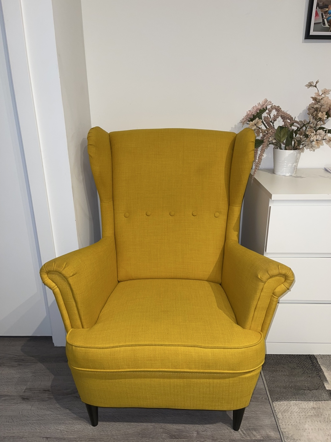 Yellow Wingback Armchair