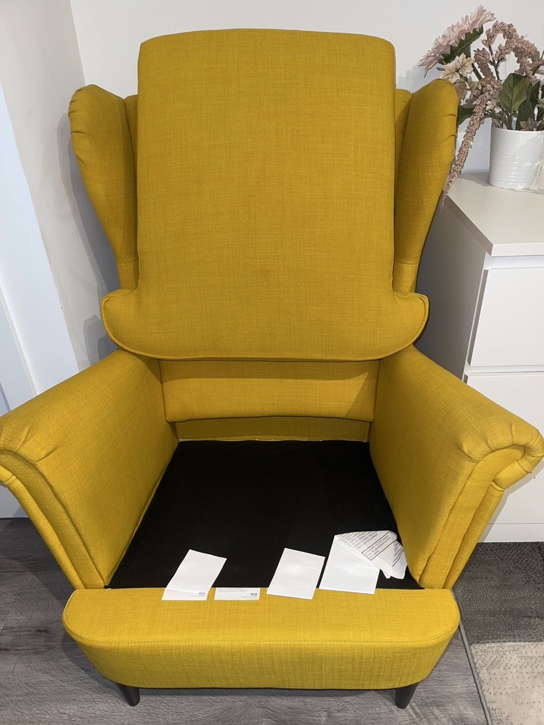 Yellow Wingback Armchair - photo 4