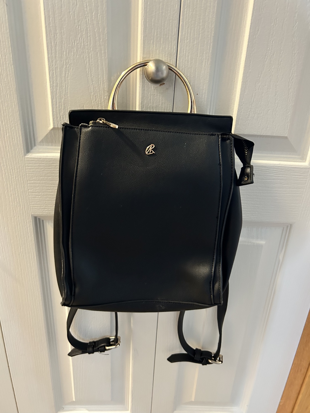 small black backpack