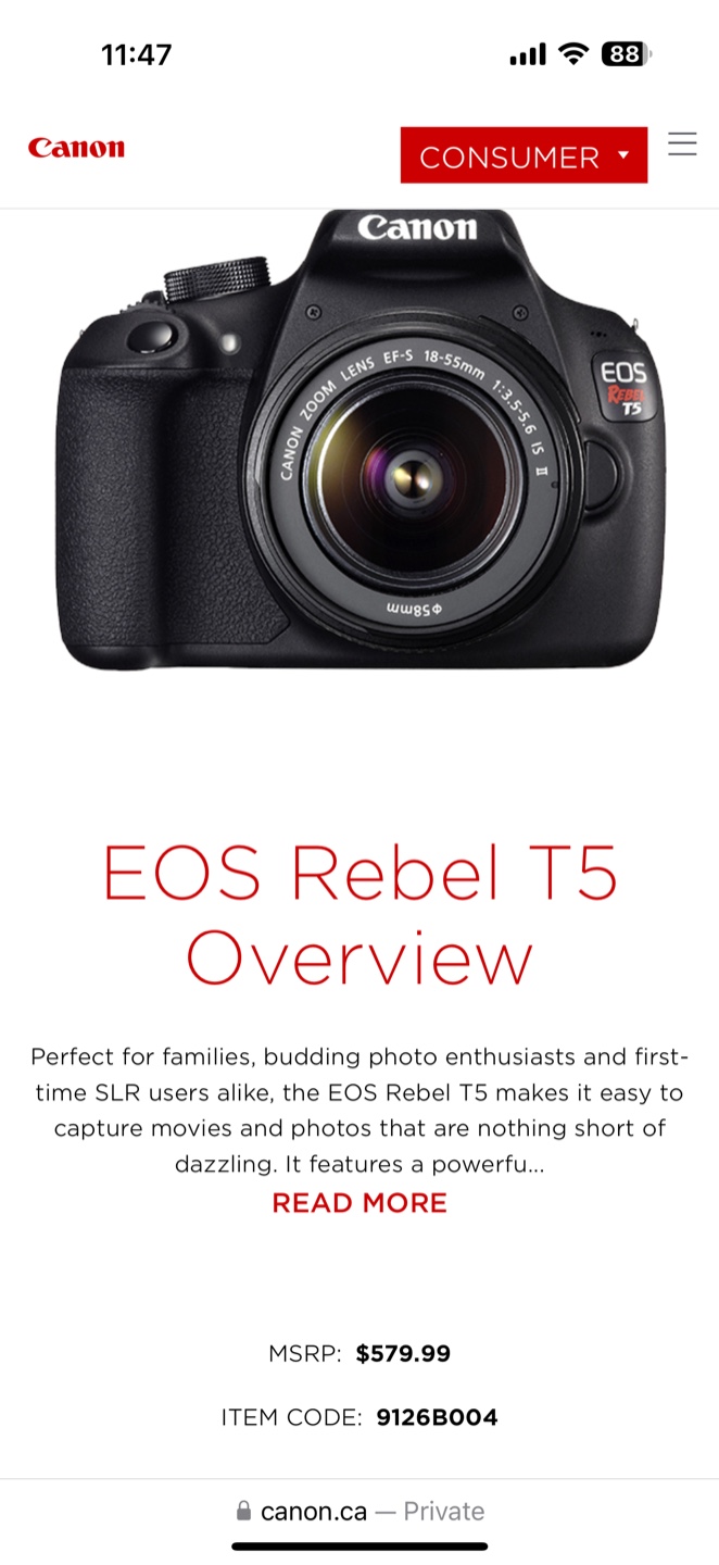 Canon EOS Rebel T5 Camera with Accessories