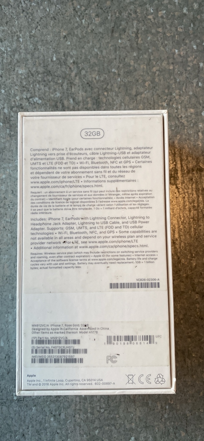 Apple iPhone 7 32GB Rose Gold w/ Box - photo 5