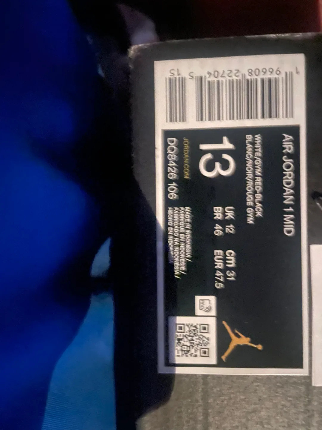 Air Jordan 1 Mid White/Gym Red/Black Size 13 image indicator(2)