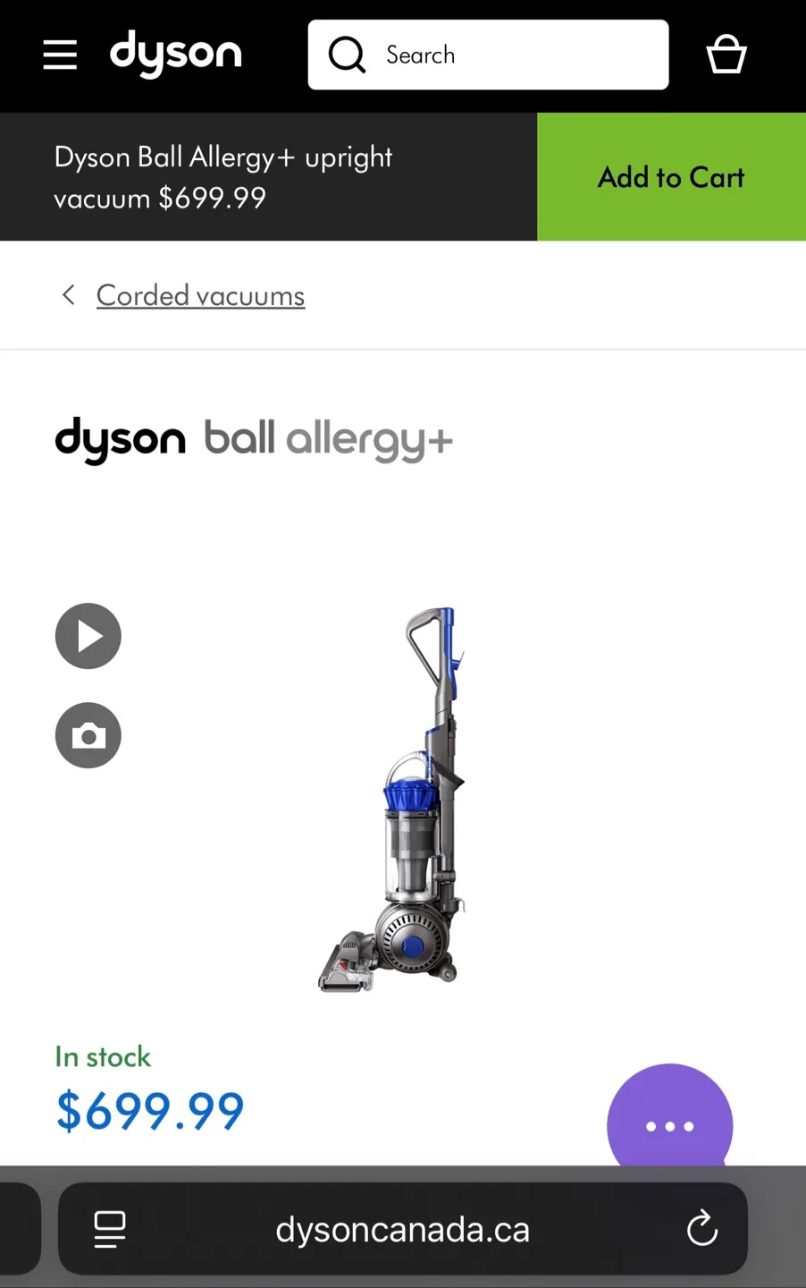 NEW! Dyson Ball Allergy+ Upright Bagless Vacuum - MSRP $790.99 image indicator(2)