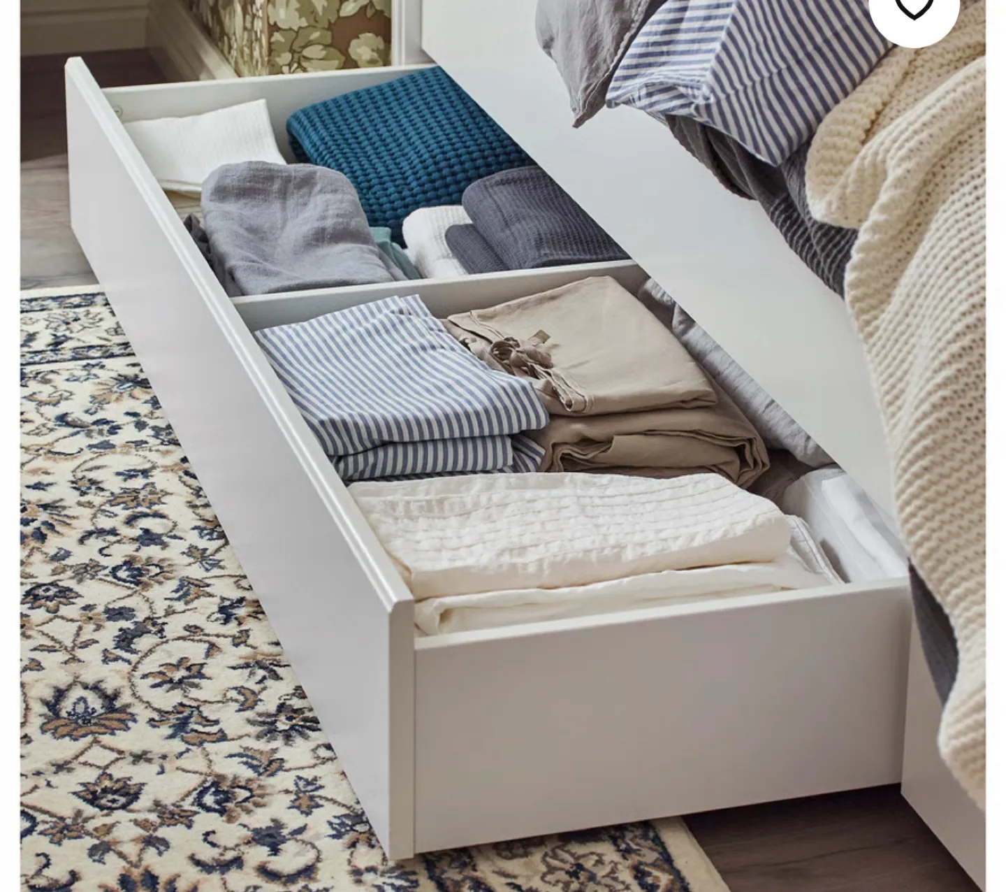IKEA Brimnes White Underbed Storage Drawer