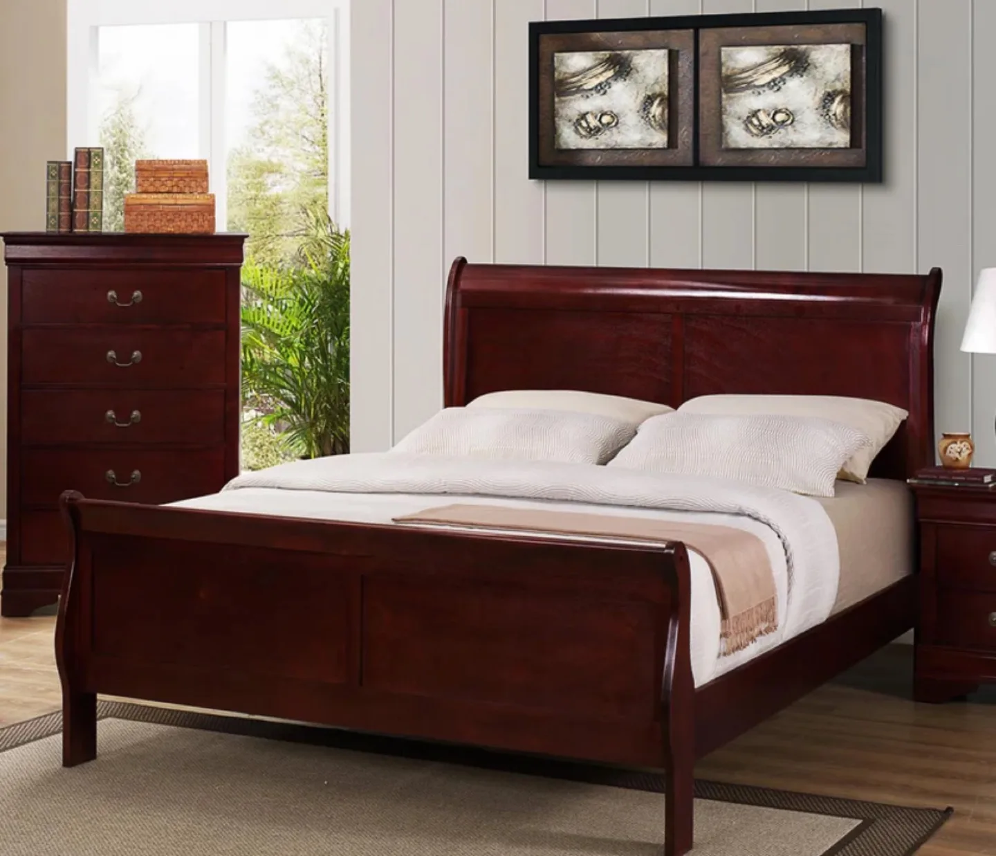 LEONS Sleigh Bed Frame - Queen Size thumbnail