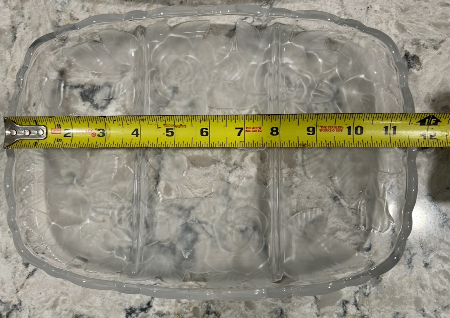 Studio Nova Winter Rose Frosted Glass 3 Part Serving Platters - photo 3