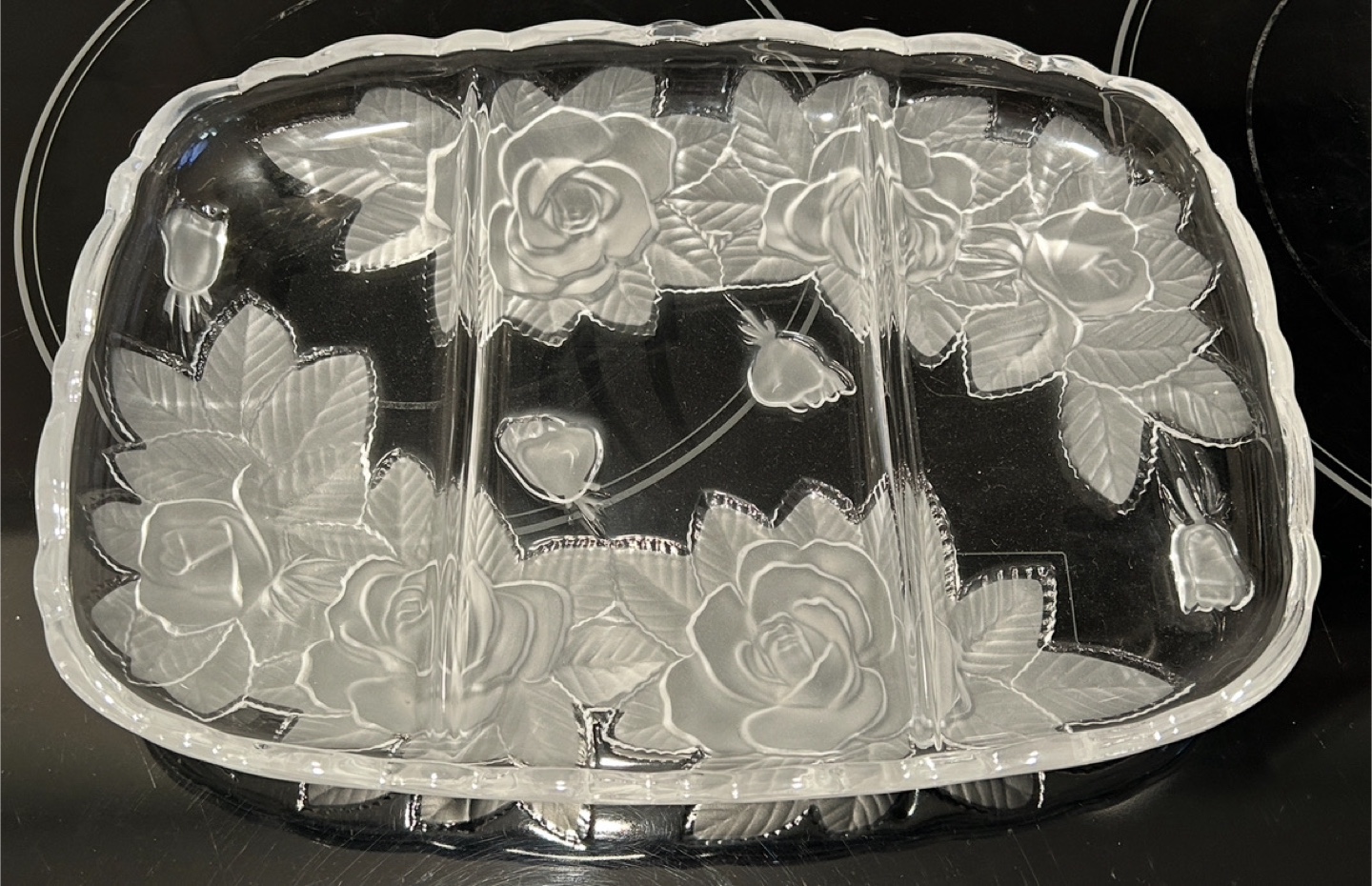 Studio Nova Winter Rose Frosted Glass 3 Part Serving Platters - photo 2