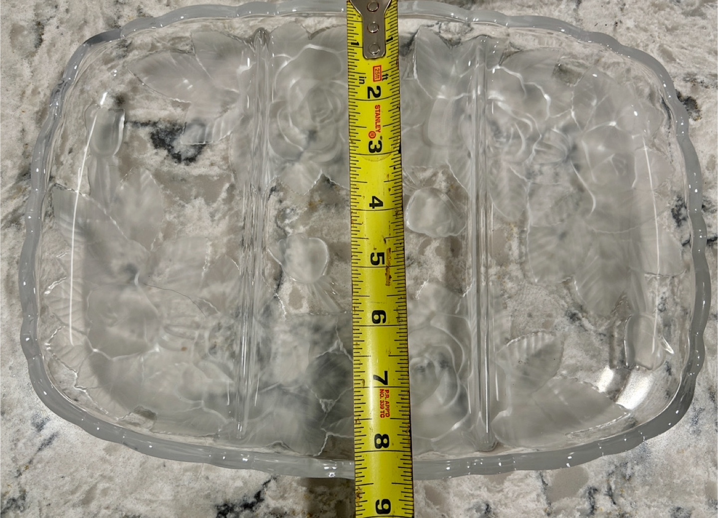Studio Nova Winter Rose Frosted Glass 3 Part Serving Platters - photo 4