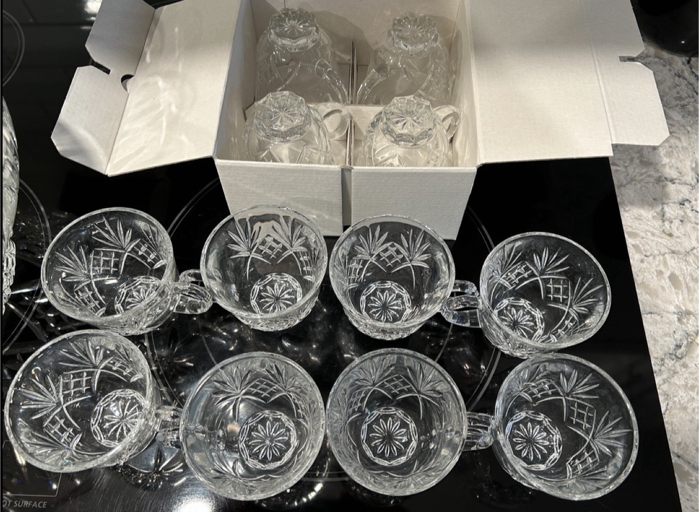 Bohemia Crystal made in Czech Republic Punch Bowl and 12 Cups - photo 2