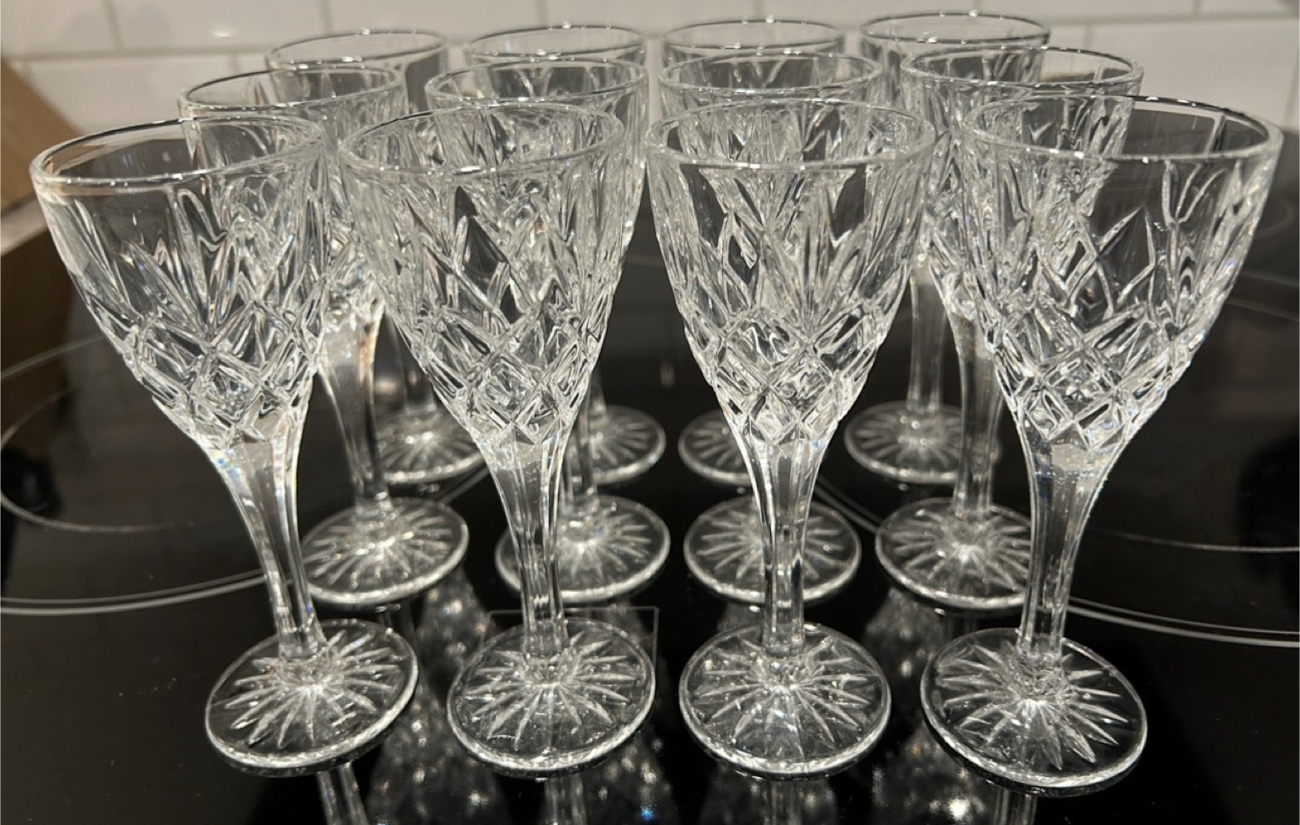 Set of 12 Vintage Bohemia Crystal Liqueur Glasses